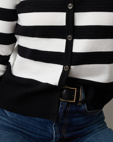 Textured Variegated Stripe Cardigan