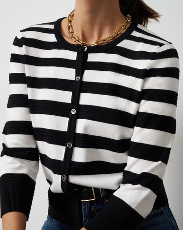 Textured Variegated Stripe Cardigan