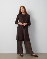 Cable Rib Open Front Duster Cardigan