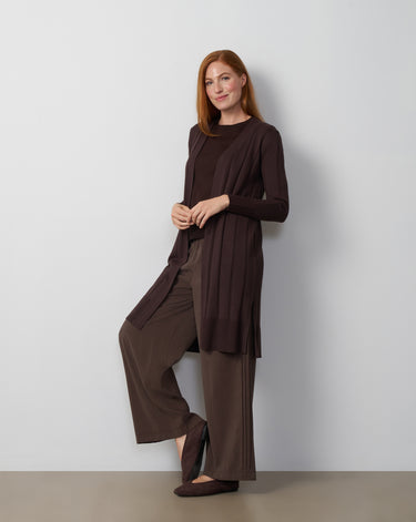 Cable Rib Open Front Duster Cardigan