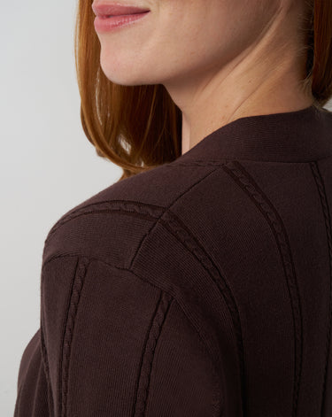 Cable Rib Open Front Duster Cardigan