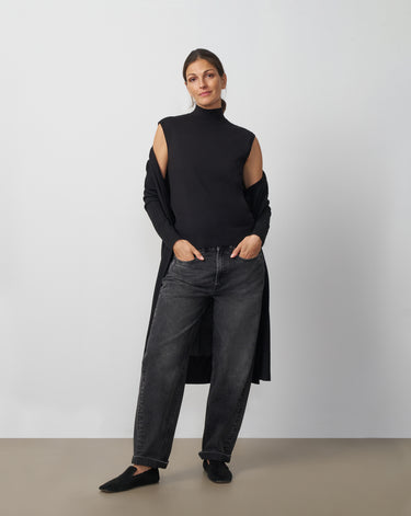 Cable Rib Open Front Duster Cardigan