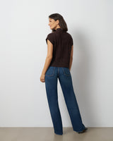 Leaf Cable Sleeveless Mock Neck Sweater