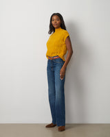 Leaf Cable Sleeveless Mock Neck Sweater