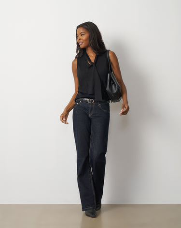 Tie Neck Sleeveless Sweater