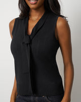 Tie Neck Sleeveless Sweater