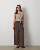 Tie Neck Sleeveless Sweater