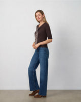 Printed Chiffon Tie Neck Sweater