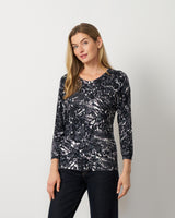 Floral Animal Print Button Front Cardigan