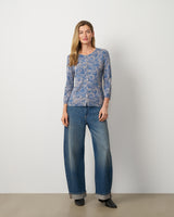 Floral Animal Print Button Front Cardigan