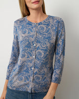 Floral Animal Print Button Front Cardigan