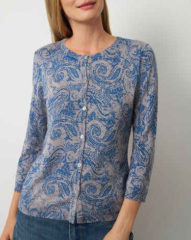 Floral Animal Print Button Front Cardigan