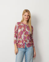 Floral Animal Print Button Front Cardigan