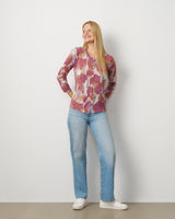 Floral Animal Print Button Front Cardigan