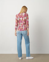 Floral Animal Print Button Front Cardigan