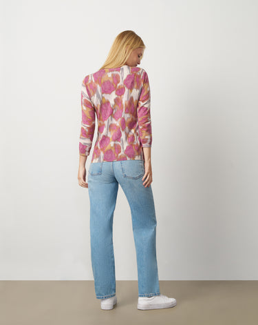 Floral Animal Print Button Front Cardigan