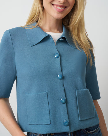 Milano Knit Button-Front Cardigan