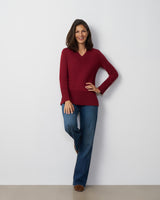 Wide Rib V-Neck Sweater