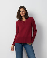 Wide Rib V-Neck Sweater