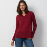 Wide Rib V-Neck Sweater