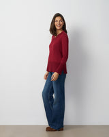 Wide Rib V-Neck Sweater