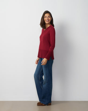 Wide Rib V-Neck Sweater