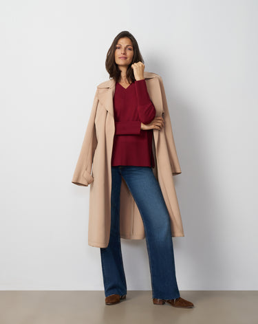Wide Rib V-Neck Sweater
