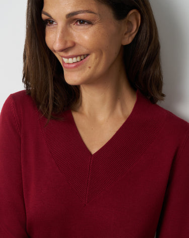 Wide Rib V-Neck Sweater