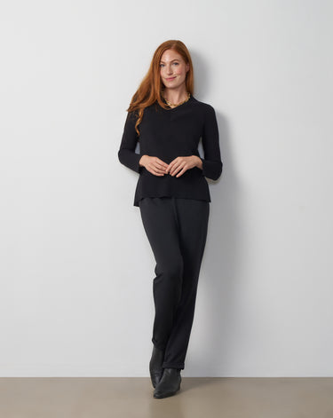 Wide Rib V-Neck Sweater