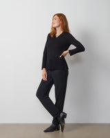 Wide Rib V-Neck Sweater