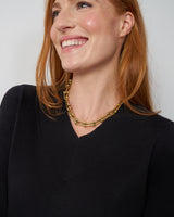 Wide Rib V-Neck Sweater