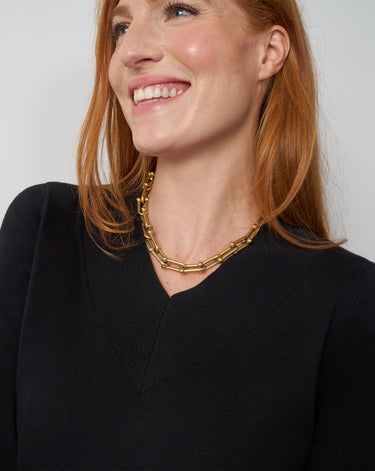 Wide Rib V-Neck Sweater
