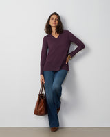 Wide Rib V-Neck Sweater