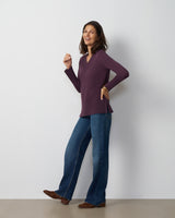 Wide Rib V-Neck Sweater