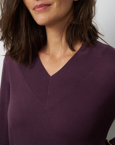 Wide Rib V-Neck Sweater