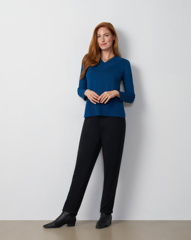 Wide Rib V-Neck Sweater