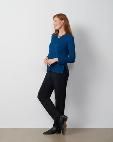 Wide Rib V-Neck Sweater