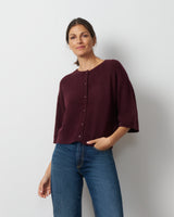 Boxy Button Front Cardigan
