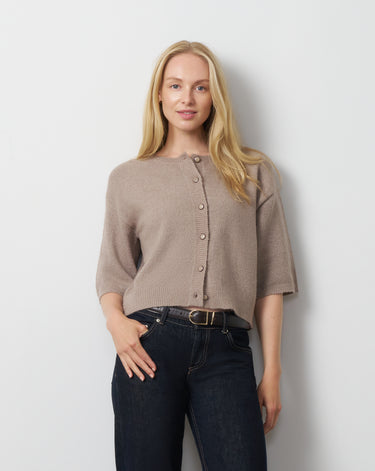 Boxy Button Front Cardigan