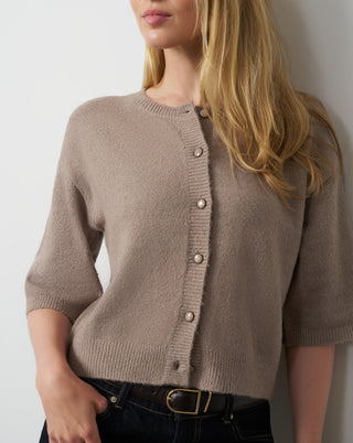 Boxy Button Front Cardigan
