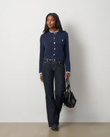Ruffle Trim Pocket Cardigan