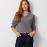 Rib Dolman V-Neck Sweater