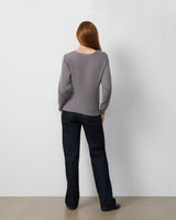 Rib Dolman V-Neck Sweater