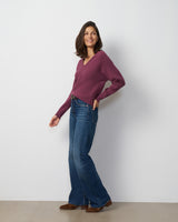 Rib Dolman V-Neck Sweater