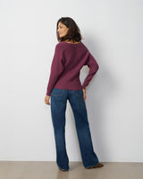 Rib Dolman V-Neck Sweater