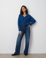 Rib Dolman V-Neck Sweater