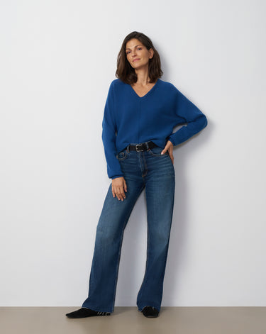 Rib Dolman V-Neck Sweater
