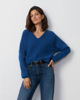 Rib Dolman V-Neck Sweater