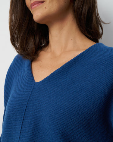 Rib Dolman V-Neck Sweater