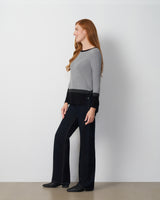 Textured Colorblock Tunic Sweater